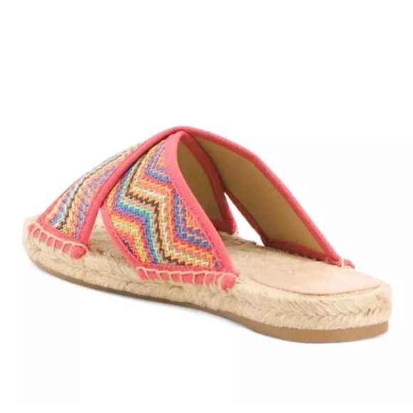 #82-21 Woman Sandals Hamden Spadrille Criss Cross Band Multi Nine West Sz 8 - Picture 2 of 7